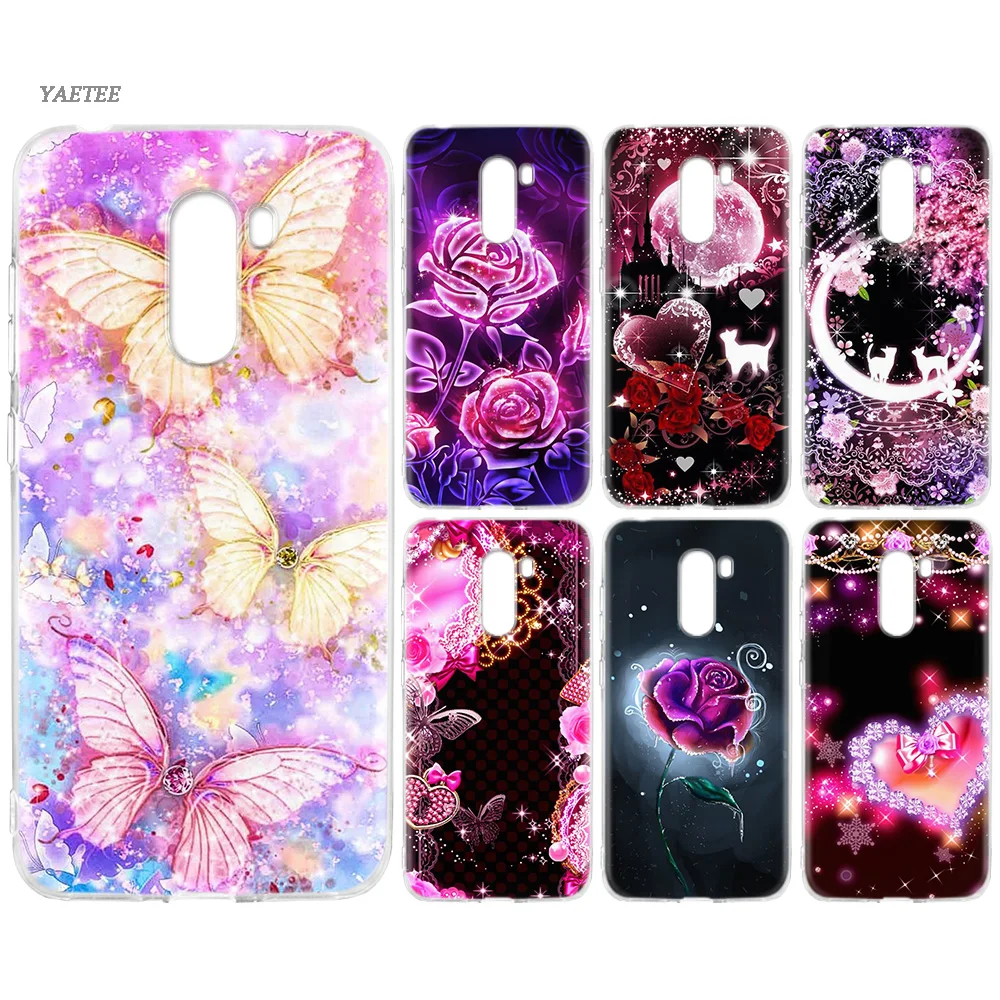 

Diamond Flower FLoral Butterfly Silicone TPU Back Case For Xiaomi Redmi Note 7 6 Pro 5 4 4X Xiomi Mi S2 A2 Lite 9 8 Mix 3 F1