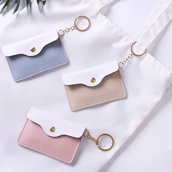 

Japanese Harajuku Soft Girl card holder ID card &Coin Purse kawaii Mini Cute Coin Bag Card Case Multifunction metal Keychain