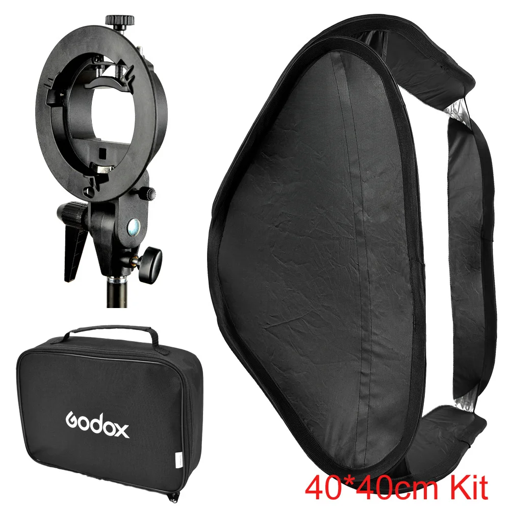 

Godox 40 x 40cm 15" * 15" Softbox Diffuser with S-type Bracket Bowens Holder for Speedlite Flash Light