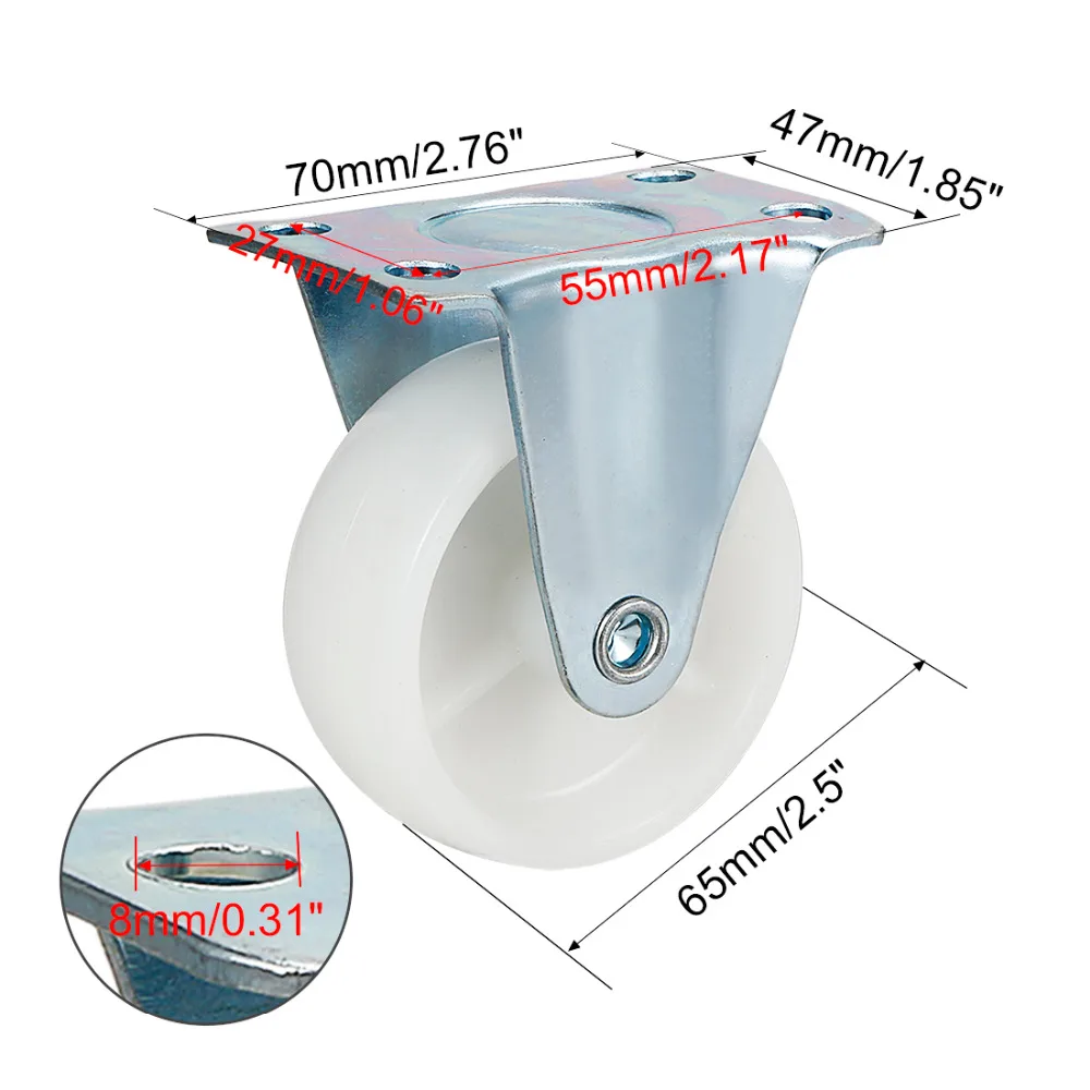 UXCELL 2 шт. 2,5/2/1,5 дюйма без шарнирного соединения/M8x25mm/M12x25mm/верхней части переднего бампера, установленный на Мебельные ролики 88/110/132lb Ёмкость каждого колеса