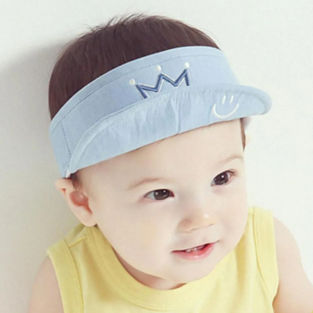 Cotton Summer Baby Sun hat cap empty top Crown Smile design Visors Kids