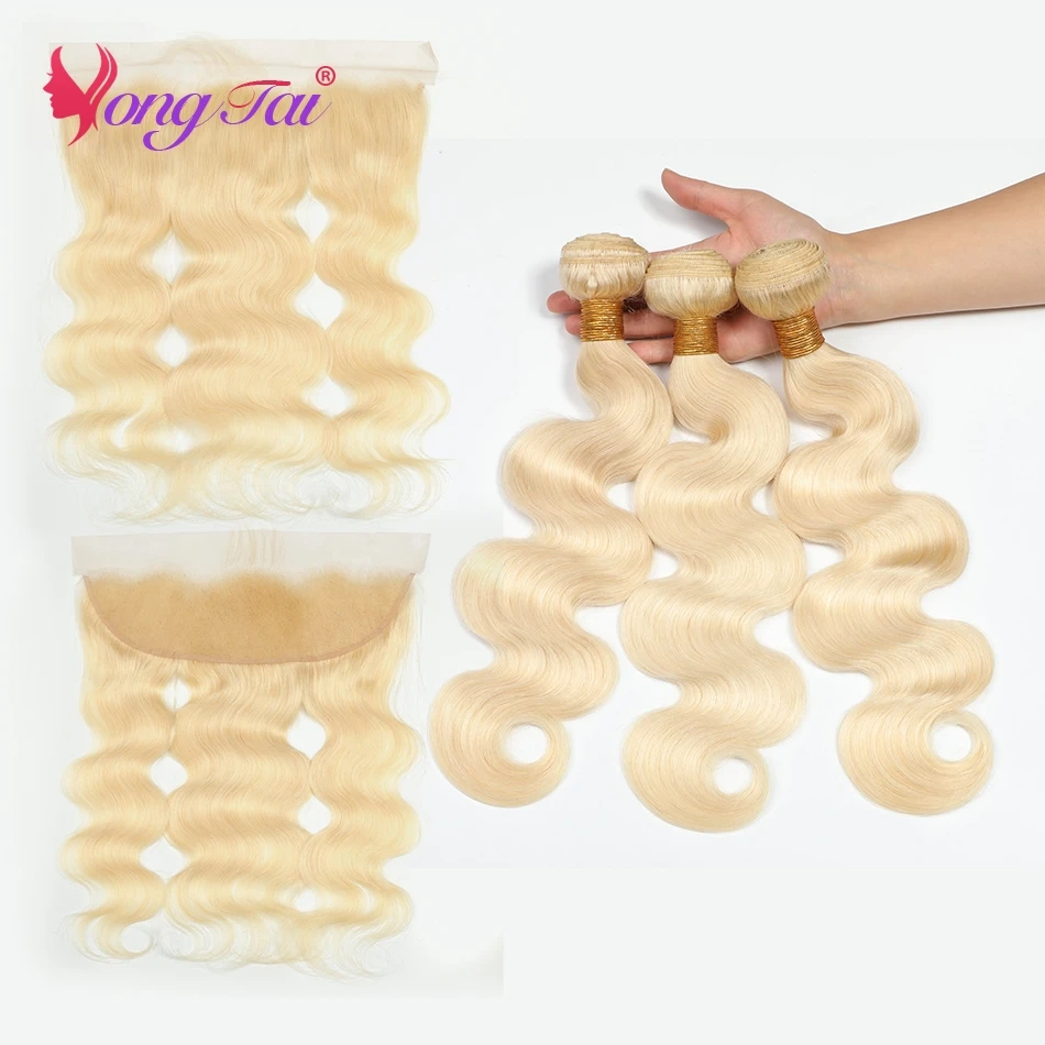 

YuYongTai Hair 613 Blonde Body Wave Brazilian Hair Wave Human Hair 3 Bundles With 13*4 Frontal Remy Hair