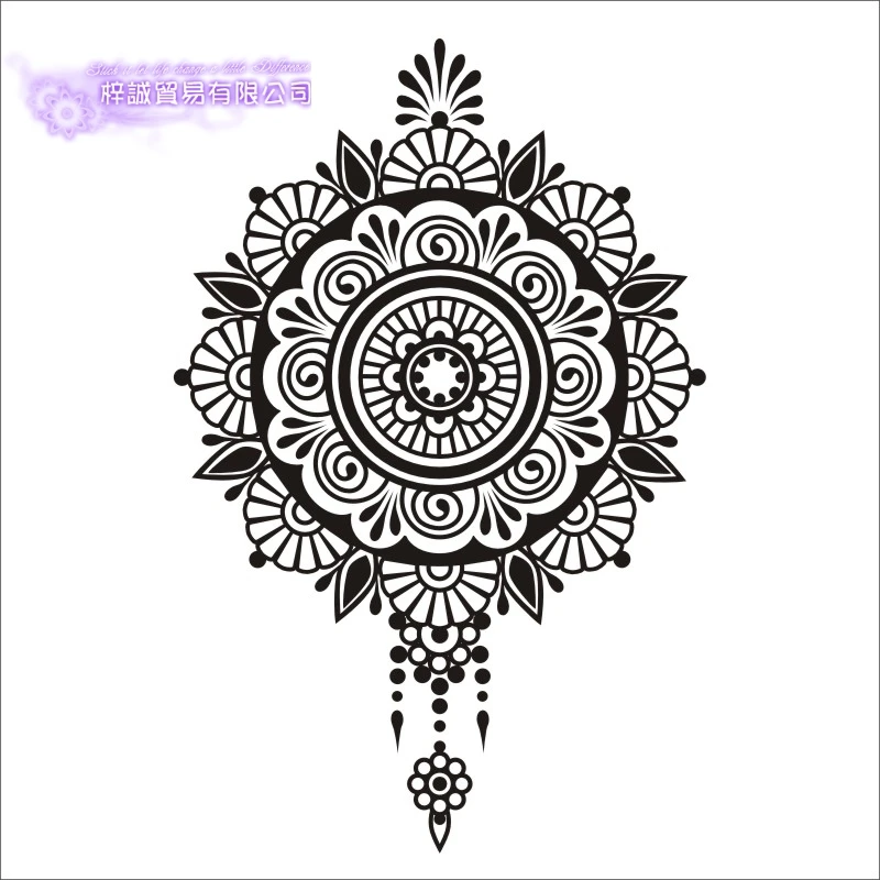 DCTAL Yoga Sticker Pattern Lotus Decal Mandala OM Posters Vinyl Wall Decals Parede Decor Mural Yoga 087 Sticker