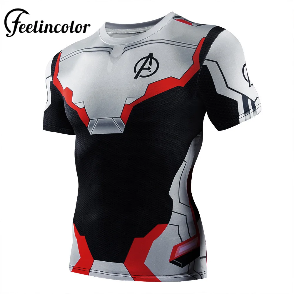 Feelincolor Avengers Endgame Quantum Realm t Shirt Cosplay Costumes 2019 new superhero Iron Men Advanced Tech Top Tee