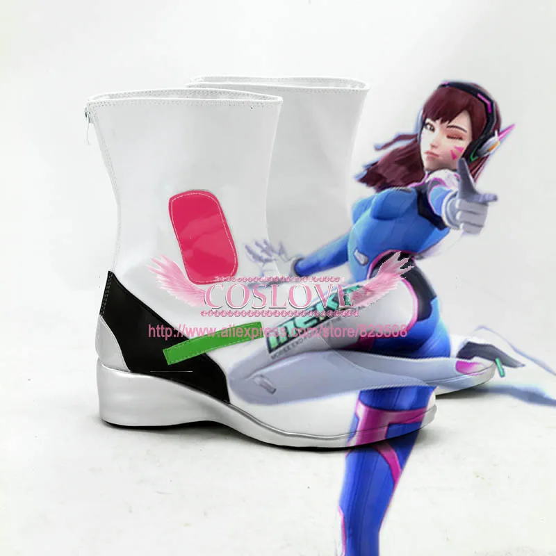 

OW Game D.Va DVa Hana Song Black White Shoes Cosplay Boots CosplayLove