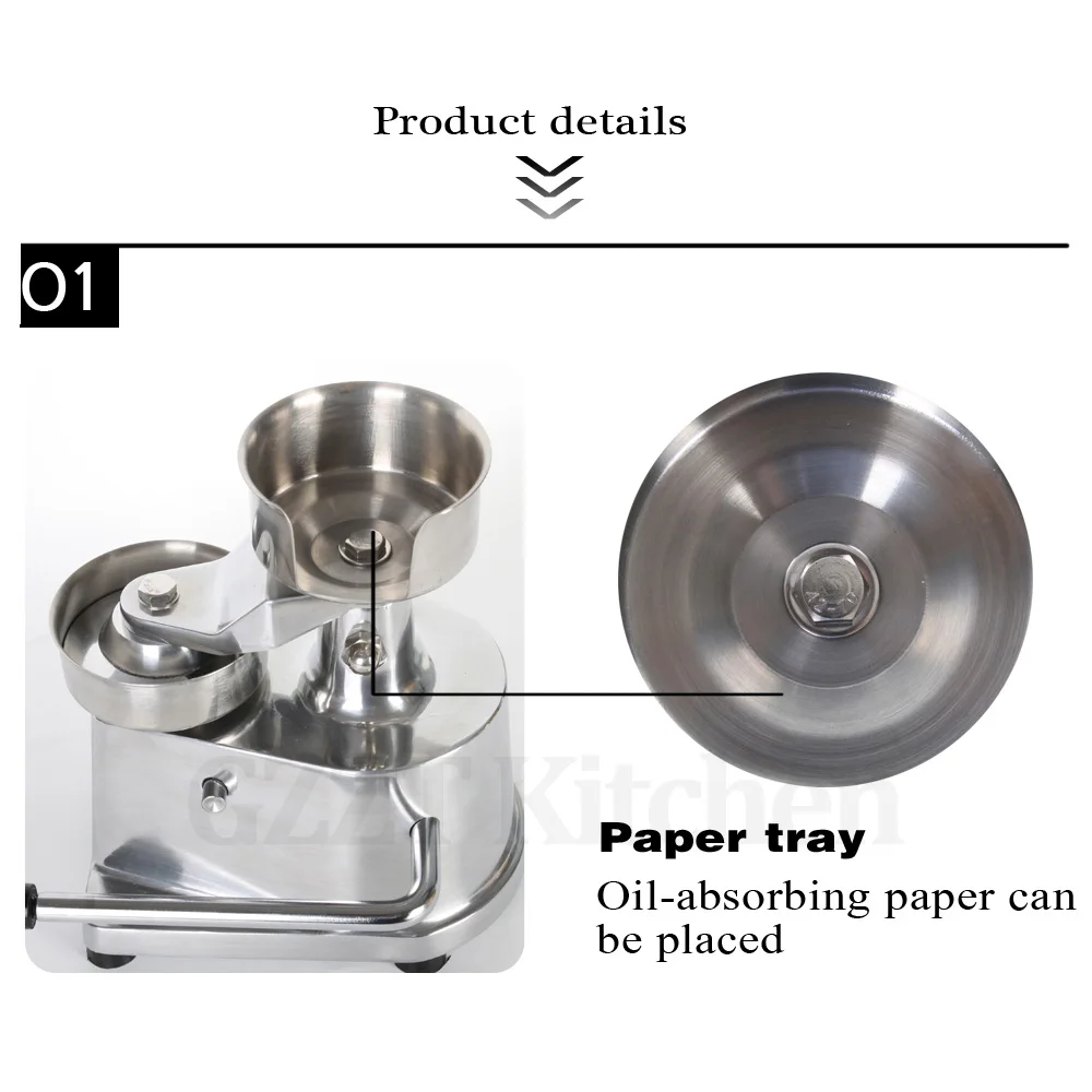  GZZT Kitchen Hamburger Press Maker Manual Burger Patty Meat Press Machine 100MM With 500Pcs Greasep - 32882727681