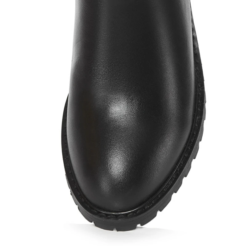 Enmayer/женские сапоги до колена на молнии с круглым носком, женские сапоги на квадратном каблуке, размер 34-39, ZYL976