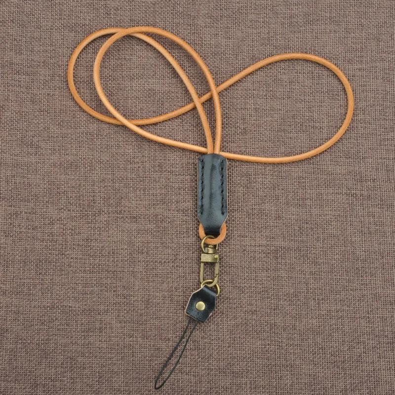 أعلى درجة اليدوية جلد البقر الحبل للهواتف المعادن مفتاح سلسلة أحزمة هاتف المحمول USB شارة حامل DIY شنق حبل الحبل