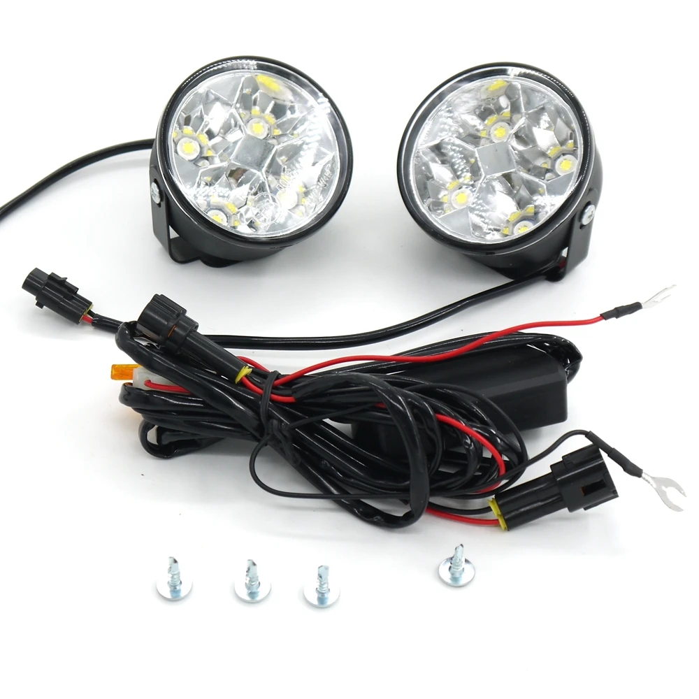 2pcs 9V 30V White 4LED 4W Car Auto Daytime Running Fog Light DRL LED Driving Lamp