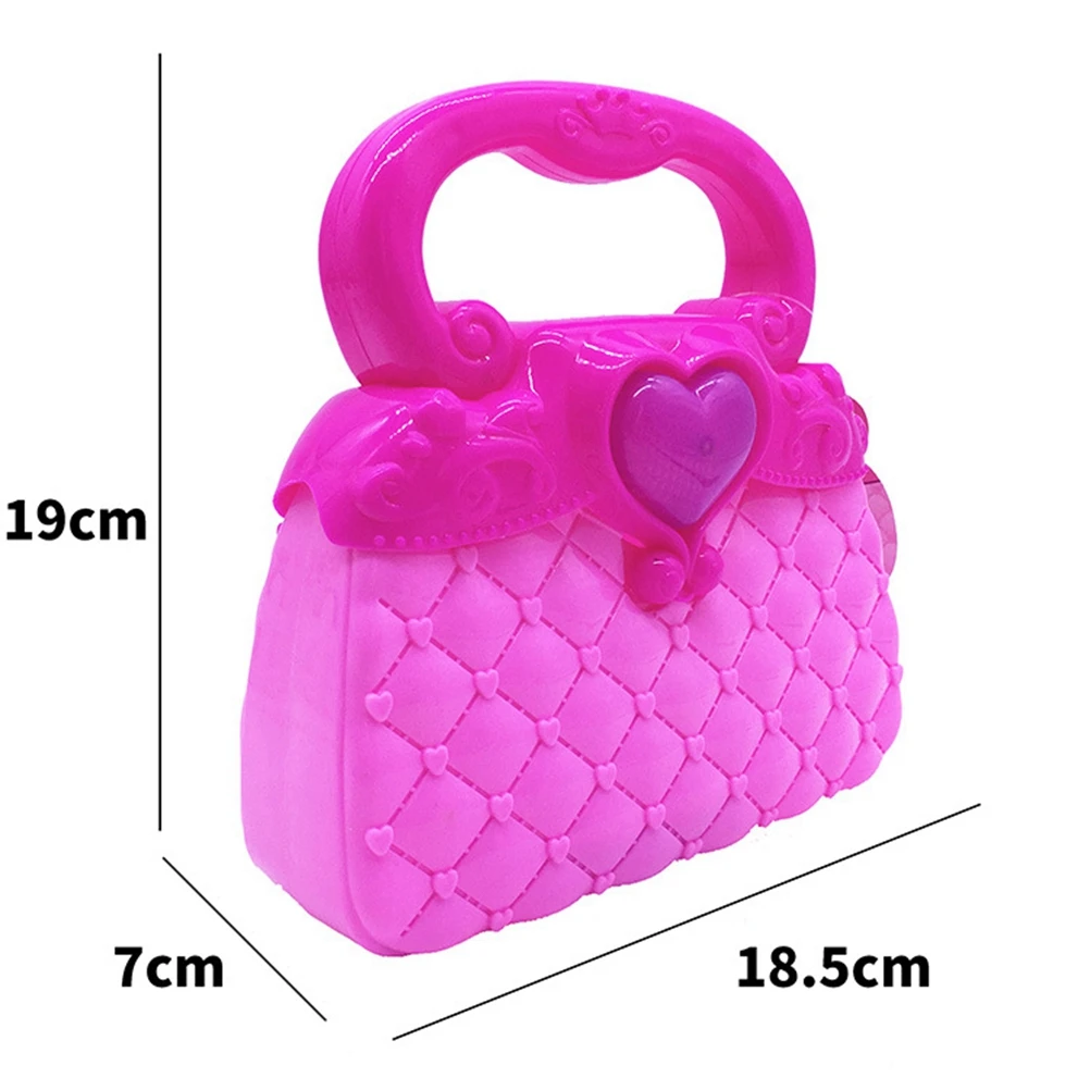 1Pc Pretending Playset Cute Plastic Lightweight Kid Purse Set Handbag Toy Educational Toy with Every Day Accessories for Girls