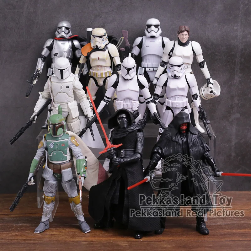 

Star Wars The Black Series Kylo Ren Stormtrooper Phasma Darth Maul Darth Vader Hab Solo PVC Action Figure Toy 14 Types