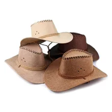 Тренд западная ковбойская шляпа для женщин и мужчин с широкими полями пастушка летняя хлопковая льняная кожаная лента