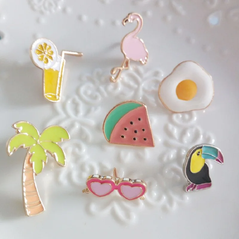 1 шт. акриловые значки Фламинго фрукты брошь значки на рюкзаке Harajuku значки для одежды Kawaii значок на булавке брошь