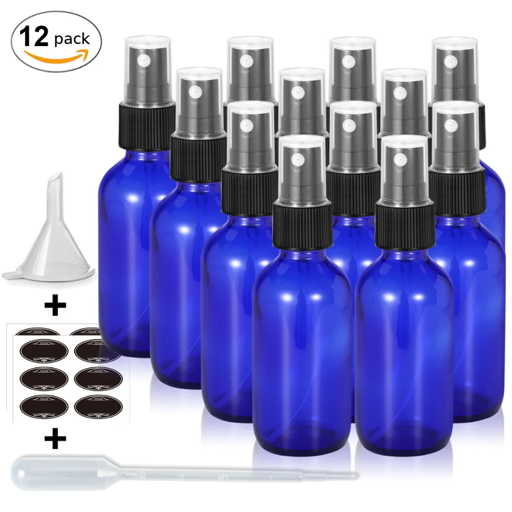Download 2 oz Cobalt Blue Glass Spray Bottles with Black Fine Mist ... Yellowimages Mockups