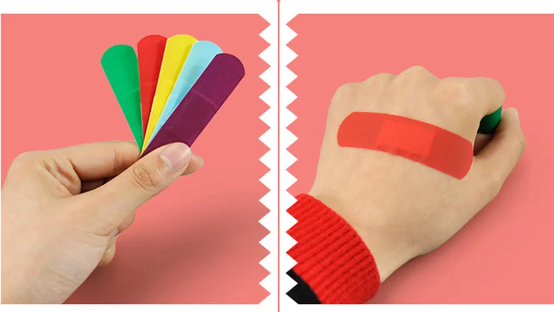 50Pcsbox Colorful Band-aids 76x19mm Adhesive Bandages First aid kit Survival Household supplies Waterproof Disposable Band aiD (11)