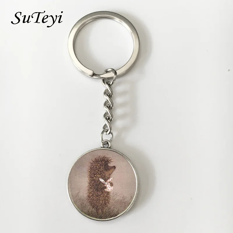 Брелок SUTEYI с милым ежиком Длинная подвеска в виде животного для мужчин и