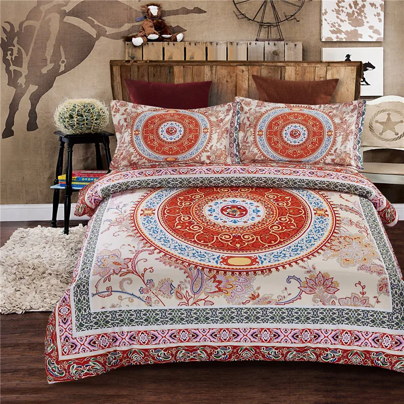 

SHYEJA Ethnic Style Bohemian 3D Comforter Bedding Sets Mandala Duvet Cover Set Pillowcase King Queen Size Bedlinen Bedspread