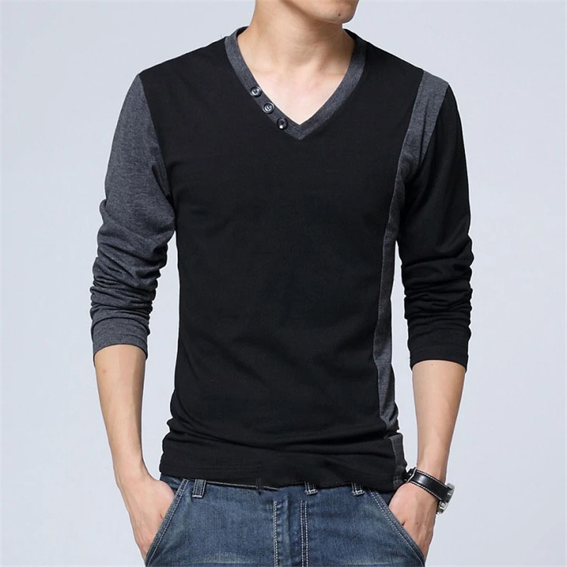 ARCSINX Plus Size Men T Shirt 5XL 4XL 3XL XXL Long Sleeve T Shirt Men