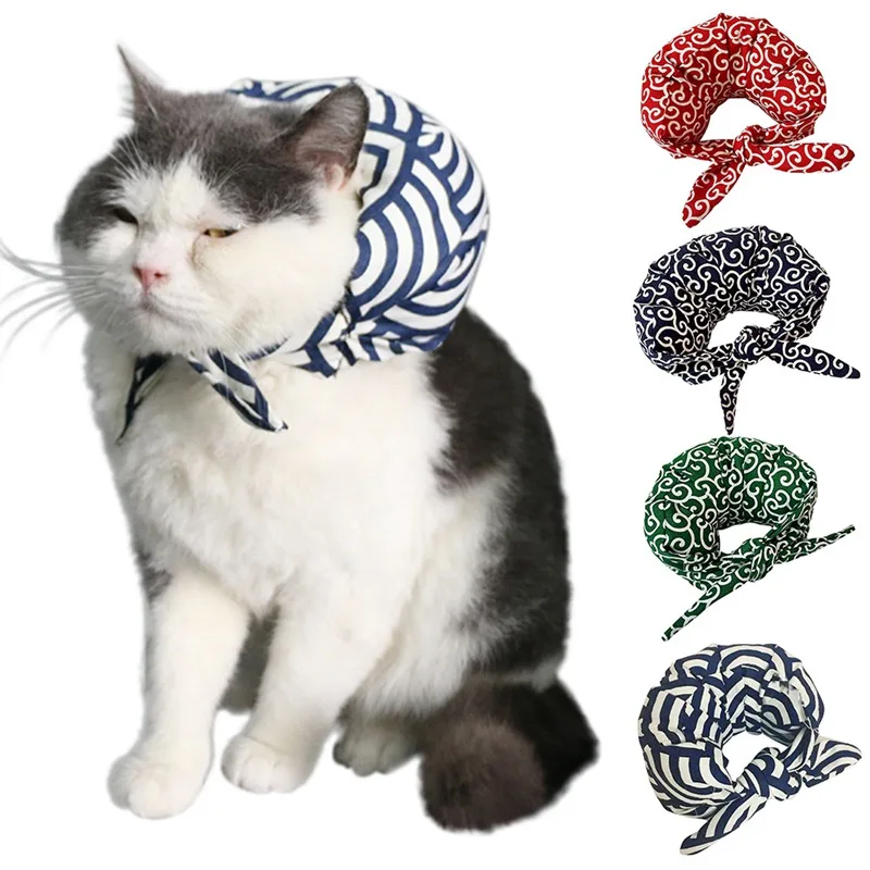 Японский стиль ПЭТ ткань-обертки образный воротник для собак кошек Милый Хлопок Заполненный шарф Роман собак Уход Аксессуары Декор