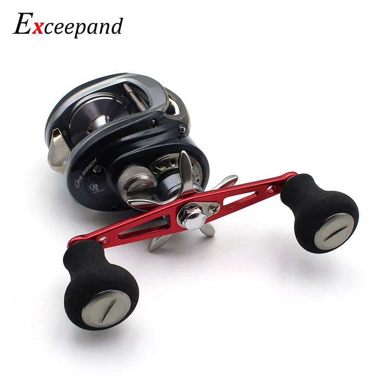 Exceepand Black Power Fishing Reel Grip for Abu Garcia Daiwa Low Profile Baitcasting Reel Baitcaster Repair Handle EVA Knobs