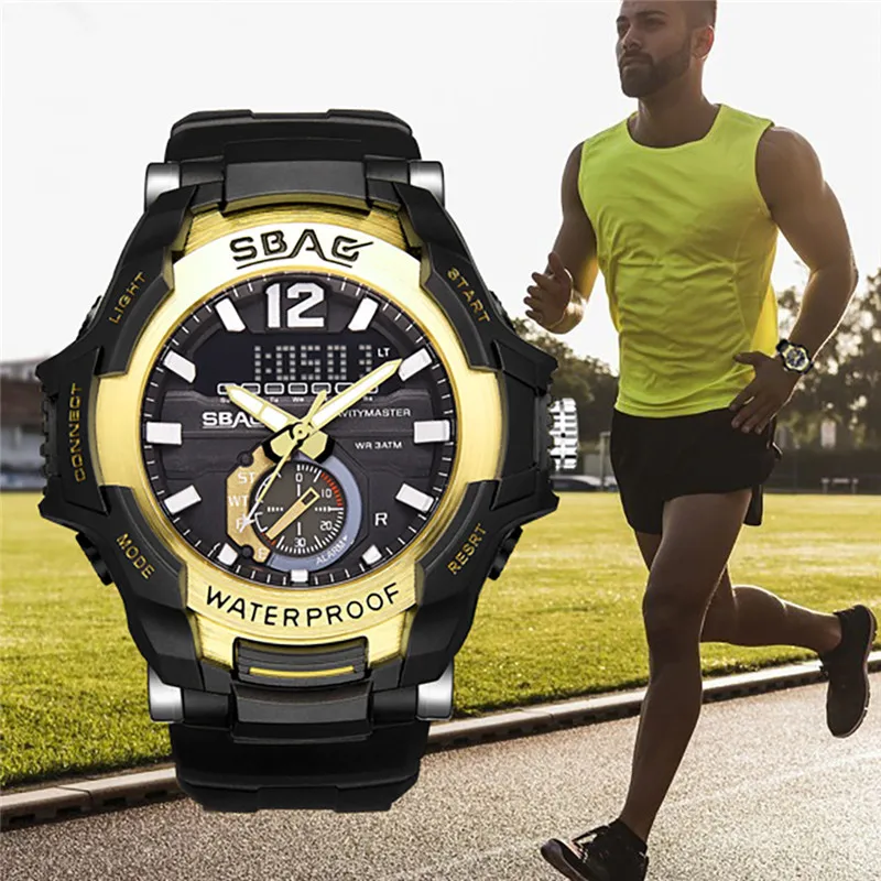 Роскошные модные мужские часы цифровой военный спортивный светодиодный водонепроницаемый наручные часы электронные часы Горячая relogio masculino reloj hombre# F
