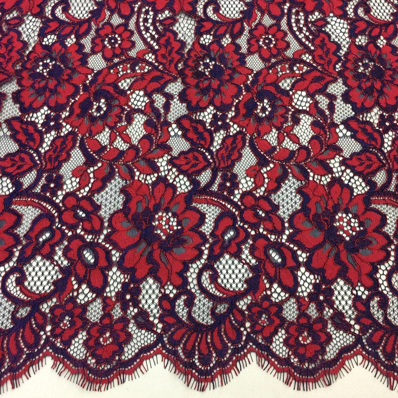 

1.5*1.5M/pc High-end dress custom Embroidery Eyelash Lace Fabric Thicker paragraph French Cord Lace Cloth