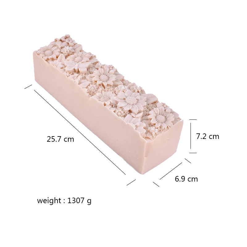 Николь силиконовая форма для мыла Прямоугольная форма с коврик с цветами для мыла ручной работы инструмент для украшения
