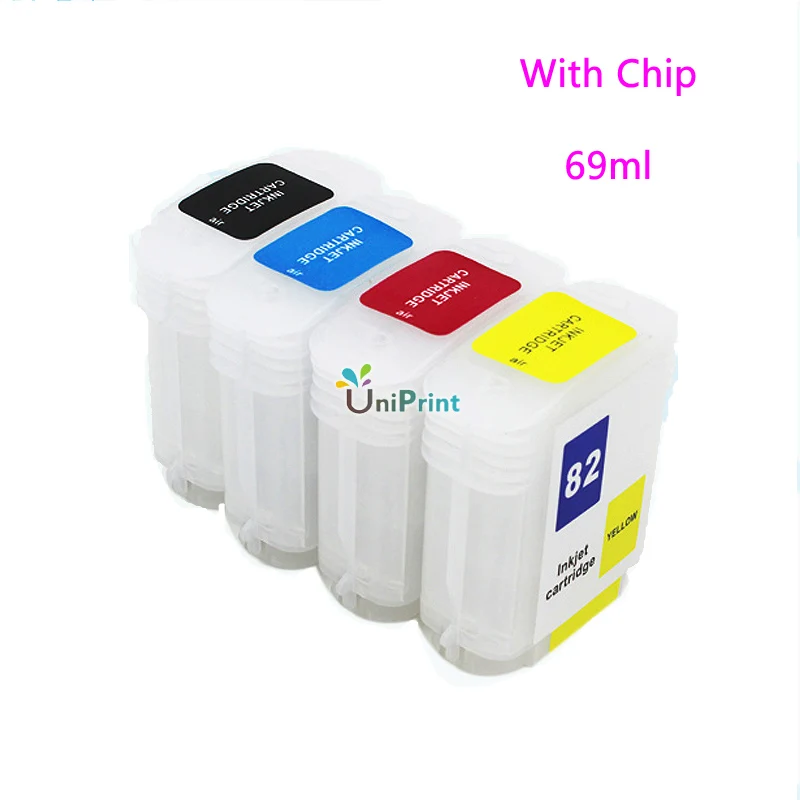 До 4 шт. 69 мл совместимый для HP10/82 Designjet 500ps 800 800ps 815MFP 820MFP cc800pc Заправляемый картридж