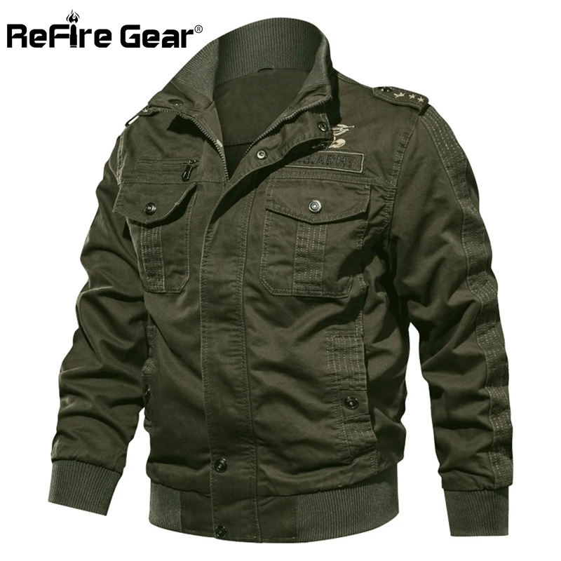 Мужская хлопковая куртка в стиле милитари ReFire Gear Повседневная тактическая США с