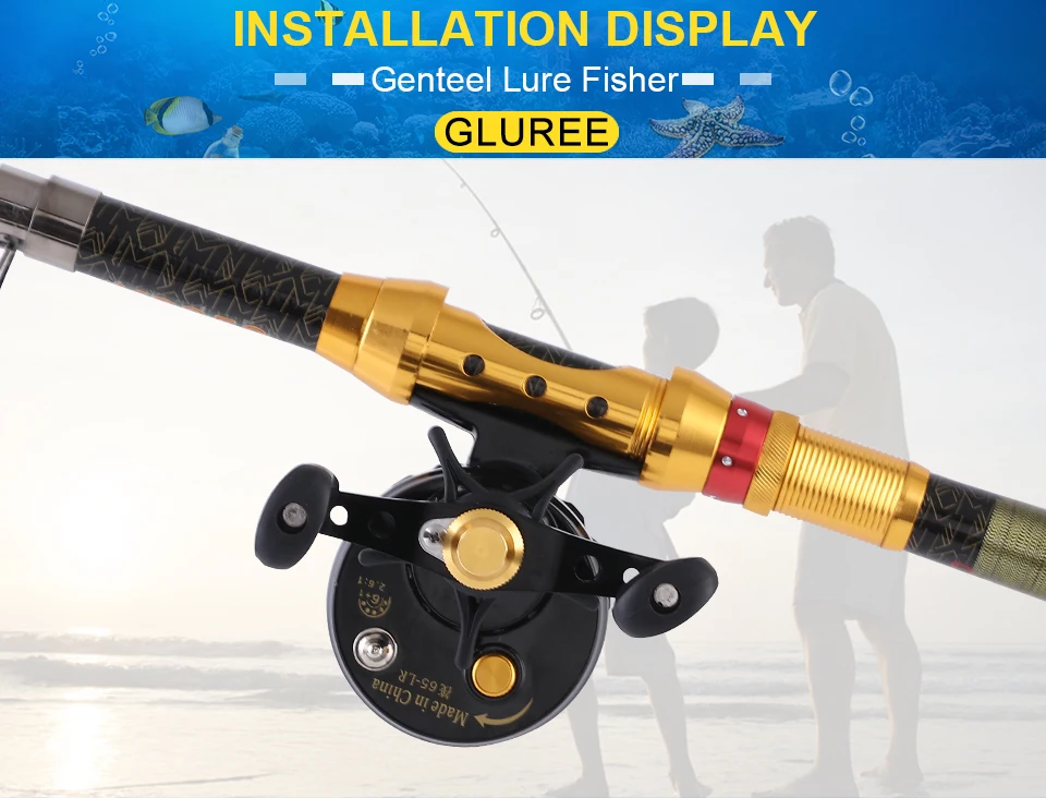 GLUREE Plastic Steel Fishing Rafts Saltwater Fly Fishing Reel 6+1BB 2.61 BlackGold LeftRight Hand Bait Casting Front Wheel (20)
