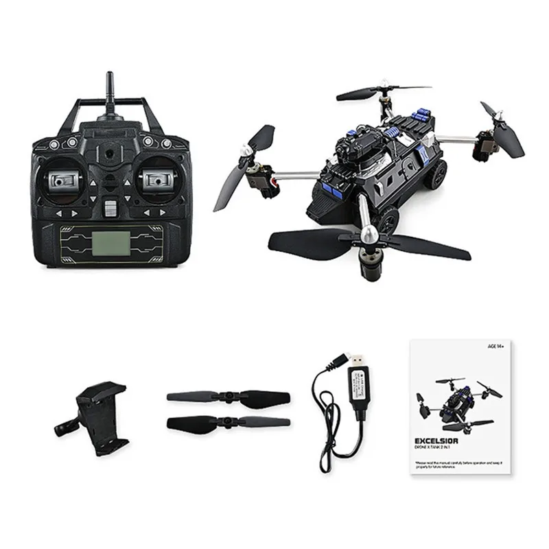 JJRC H40WH дрона с дистанционным управлением 2 в 1 Летающий танк Квадрокоптер Wi Fi FPV 720P