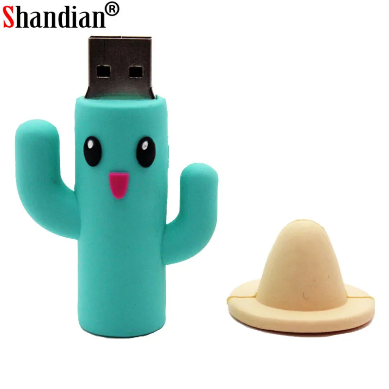 Cartoon cactus usb flash drive pendrive 4GB 8GB 16GB 32GB pendriver USB 2.0 memory stick thumb drive cute gift free shipping
