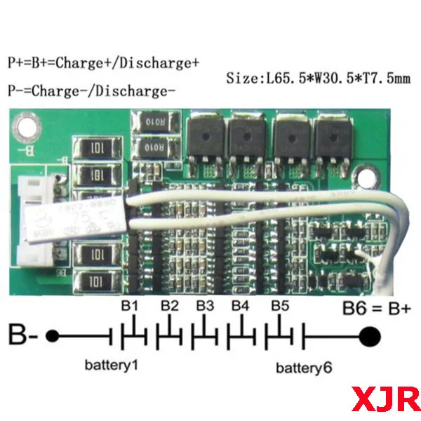 6S 22.2V 18650 Li-ion Lithium Battery Polymer Battery Balance Function Board