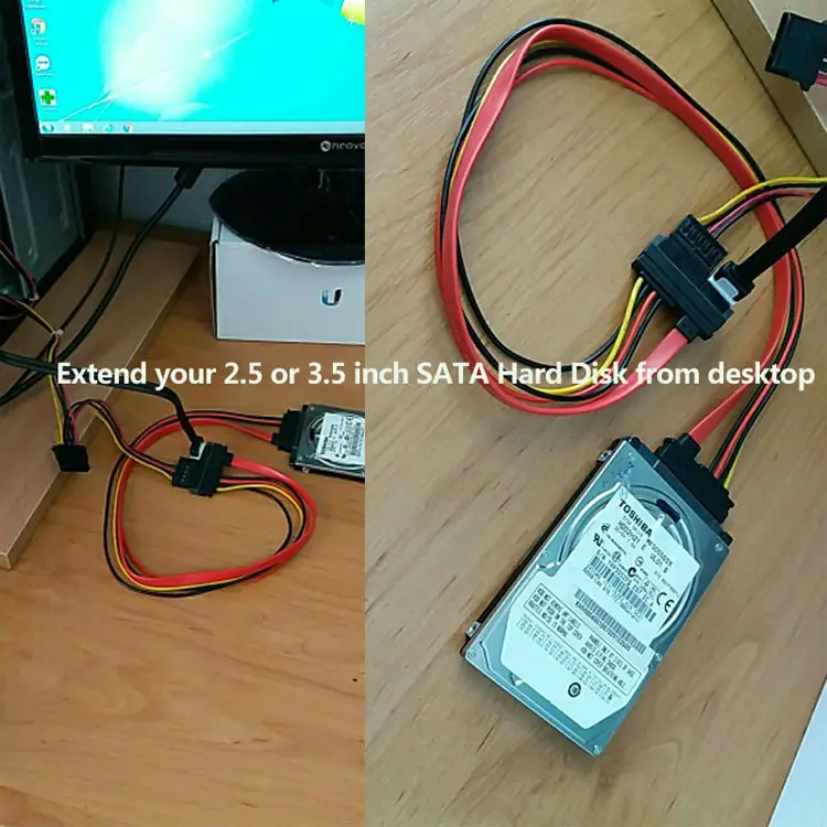 sata 22pin male to female power cable