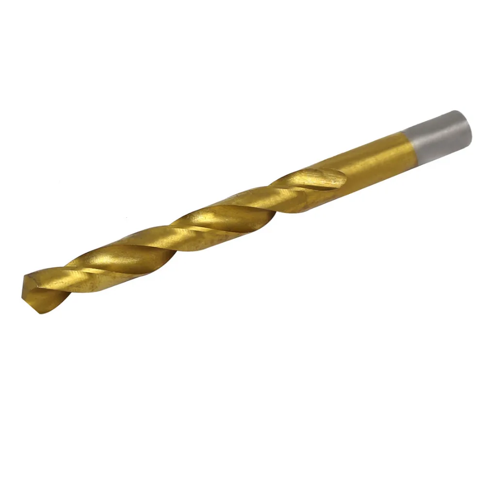 

Uxcell High Quality 2pcs Electrical Tool 9.7-11mm Dia. 2-Flutes Titanium Plated Straight Shank Twist Drill Bit