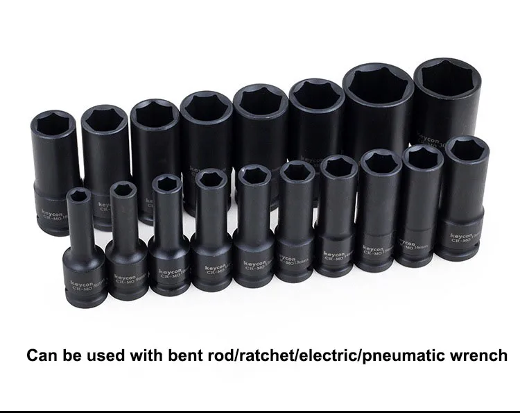 10 шт., 15 шт., 1/2 дюйма, 12,5 мм, универсальный удлиненный ключ, набор пневматических торцевых головок, ударный Набор торцевых головок, инструмент для ремонта авто