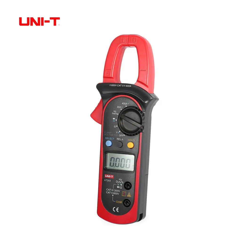 

UNI-T UT203 4000 Counts Digital Handheld Clamp Multimeter with Auto Range DMM DC/AC Voltage 400A Current Ohm Tester Meter