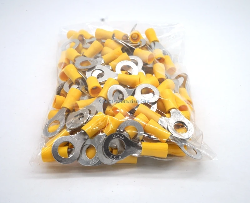 RV5.5-8 желтый кольцо изолированный костюм 4-6mm2 кабель, провод Соединительный кабель обжимные клеммы 50 шт./упак. RV5-8 RV - Цвет: Цвет: желтый
