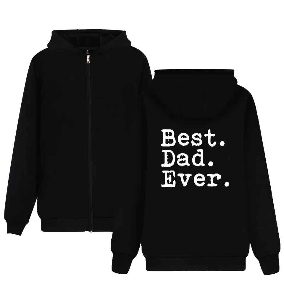 Funny Father's Day Best Dad Ever Hoodies Zipper Funny Hoodies Letter