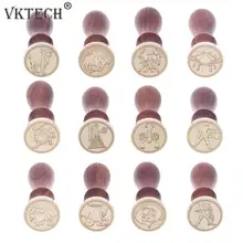 12 Constellations DIY Sealing Wax Stamp Retro Wooden Stamp Customs Insurance Sealing Wax Seal Envelope Scrapbooking Decoration green new creative vintage diy wedding envelope sealing wax in bulk granule wax stamp particles