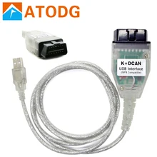 Preço baixo para bmw inpa k pode com chip ftdi ft232rl obd obd2 cabo de diagnóstico inpa k + dcan usb inpa ediabas para bmw boa qualidade