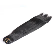 Yaki Straight Clip In Human Hair Extensions 7 Pcs 120G 100% Brazilian Remy Clip In Hair Natural Color Sunny Queen