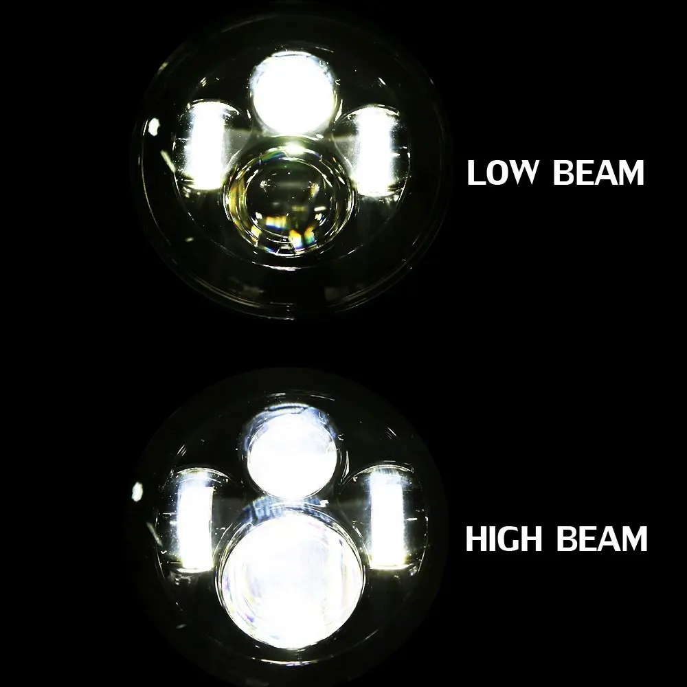  2X 7 Inch Round LED Headlights Projection Headlight Kit for Jeep Wrangler JK TJ LJ lada niva 4x4 su - 32964779315