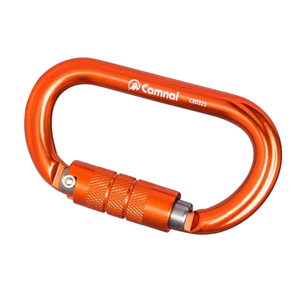 Perfeclan Rock Screw Gate Auto Locking Carabiner Climbing Safety D Type Hook Aluminum Auto Lock Screwgate D Carabiner