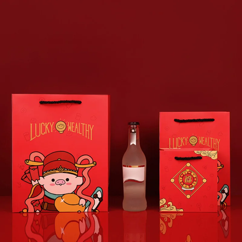 Chinese Spring Festival Candy Box Gift Bag Kraft Paper New Year Gift