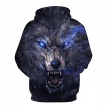 CHAMSGEND, мужская мода, принт с волком, Черная Толстовка с длинным рукавом, свитер, Свободный Повседневный свитер, тренировочный теплый спортивный свитер, большой размер