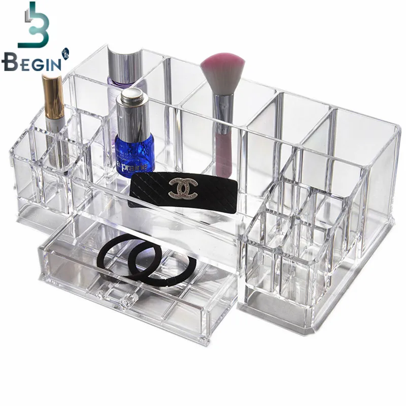 15 Grid Makeup organizer plastic box storage box rangement maquillage organizador make up organizer plastic box Lipstick Box