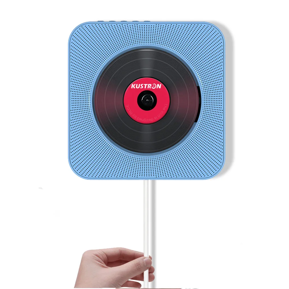 bule Настенный Bluetooth cd-плеер, потяните переключатель с дистанционным HiFi динамиком USB привод плеер разъем для наушников AUX вход/выход - Цвет: bule