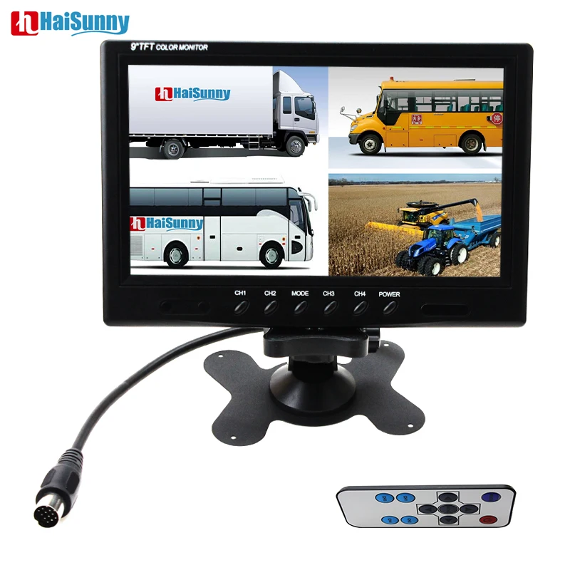 HaiSunny 9 Inch TFT LCD Car Monitor 4 Split Screen Headrest Rearview