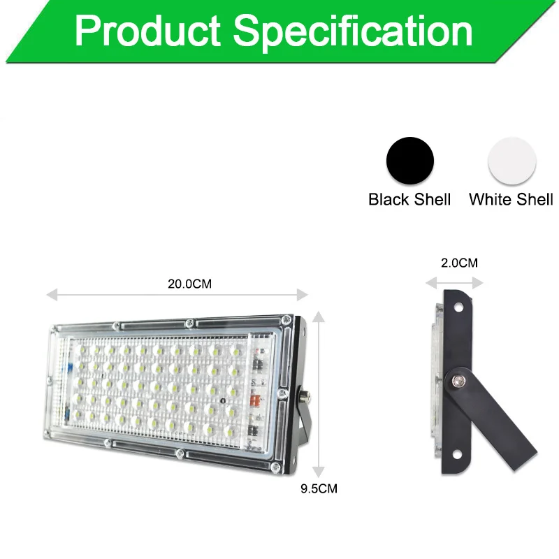 Светодиодный светильник для наружного освещения 10 Вт, 20 Вт, 50 Вт, 100 Вт, 200 Вт, прожектор, настенный светильник IP65, водонепроницаемый садовый светильник 220 В, 110 В, RGB светильник ing